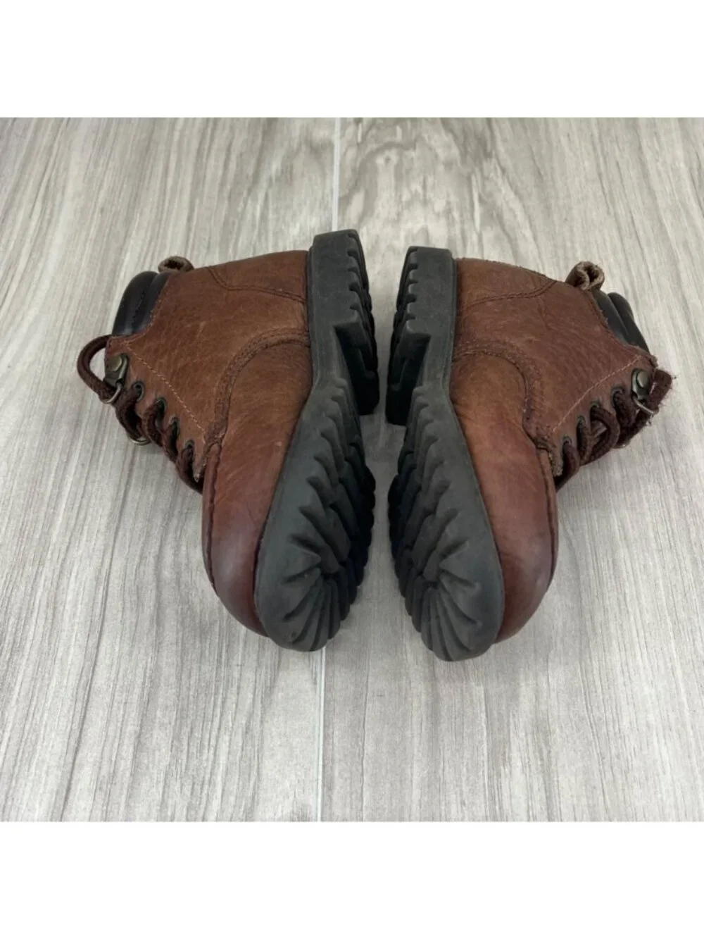 Jumping Jacks Boots Kids Toddler 6.5 M Vintage Brown Leather Moc Toe Work Boots